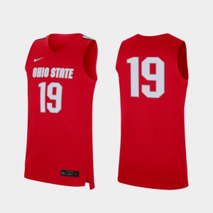 College Basketball For Men's #19 Scarlet Replica OSU Jersey 271532-885