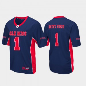 Ole Miss Jersey Football Max Power #1 Navy For Men 729791-298