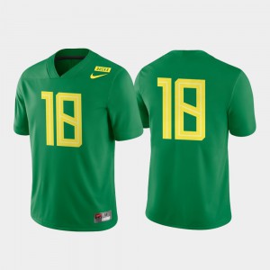 Oregon Jersey Game Authentic #18 Apple Green College Football For Men's 888779-920