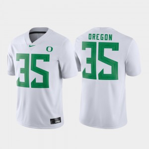 Football #35 Game Mens White Oregon Jersey 275295-885