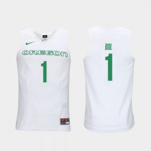 Mens #1 Bol Bol Oregon Jersey Elite Authentic Performance College Basketball Authentic Performace White 109301-318
