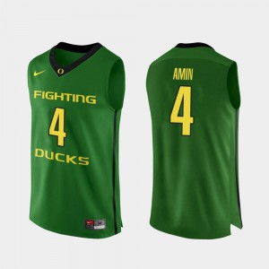 Authentic College Basketball Ehab Amin Oregon Jersey Men's Apple Green #4 205902-733