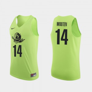 Apple Green #14 For Men's Authentic College Basketball Kenny Wooten Oregon Jersey 697652-665