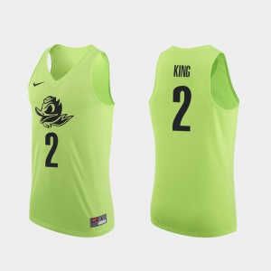 Louis King Oregon Jersey For Men College Basketball #2 Apple Green Authentic 868034-149