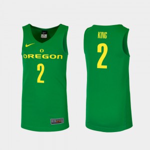For Men's Louis King Oregon Jersey Replica Green #2 College Basketball 502059-207