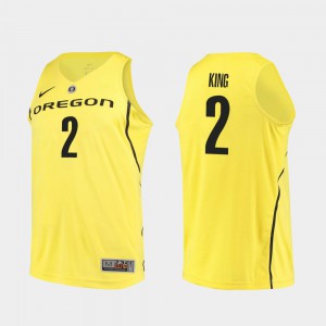 Yellow Men #2 Louis King Oregon Jersey Authentic College Basketball 220675-369