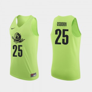 Apple Green Luke Osborn Oregon Jersey Authentic For Men's #25 College Basketball 274971-180