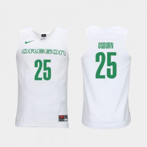 Authentic Performace For Men's Elite Authentic Performance College Basketball #25 White Luke Osborn Oregon Jersey 633367-811