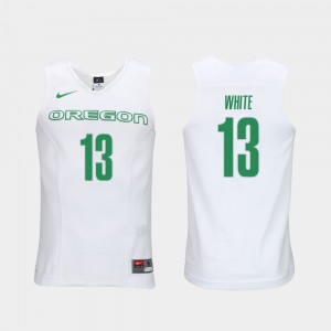 Mens White Paul White Oregon Jersey Authentic Performace Elite Authentic Performance College Basketball #13 920983-732