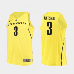 Payton Pritchard Oregon Jersey Mens Yellow #3 Authentic College Basketball 718472-671