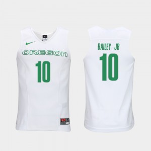 Elite Authentic Performance College Basketball Authentic Performace Victor Bailey Jr. Oregon Jersey White Men #10 714831-977