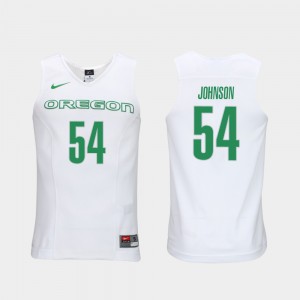 #54 Will Johnson Oregon Jersey Authentic Performace White For Men Elite Authentic Performance College Basketball 178458-965