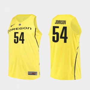 Will Johnson Oregon Jersey College Basketball #54 Yellow For Men's Authentic 258921-358