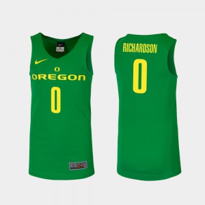 For Men Replica Green #0 Will Richardson Oregon Jersey College Basketball 478756-119