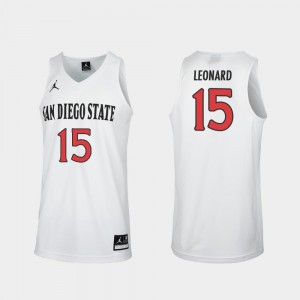 #15 College Basketball White Kawhi Leonard San Diego State Jersey Replica Men's 146654-655