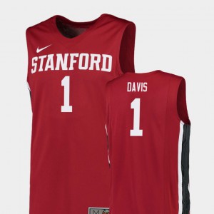 Daejon Davis Stanford Jersey Mens Replica #1 College Basketball Red 580024-667