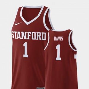 Replica Men's Daejon Davis Stanford Jersey #1 College Basketball Wine 355506-175