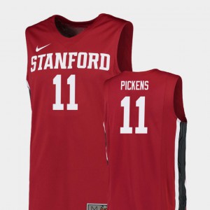 Men's #11 Replica Red College Basketball Dorian Pickens Stanford Jersey 636638-284