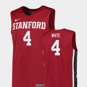 College Basketball Red #4 For Men Replica Isaac White Stanford Jersey 975002-938