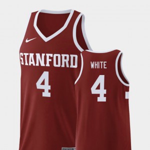 Replica Wine #4 For Men Isaac White Stanford Jersey College Basketball 185768-417
