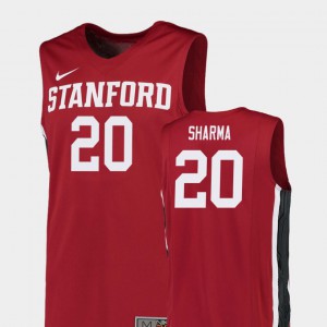 Josh Sharma Stanford Jersey College Basketball Men Red #20 Replica 138648-175