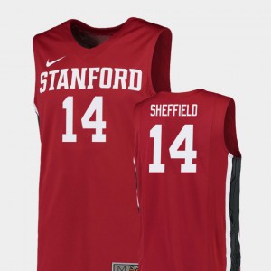Red For Men's Marcus Sheffield Stanford Jersey College Basketball #14 Replica 103793-195