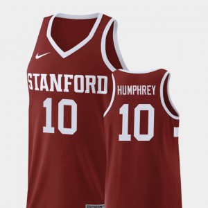 #10 College Basketball Mens Replica Wine Michael Humphrey Stanford Jersey 415600-133