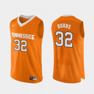 College Basketball #32 Authentic Performace Orange D.J. Burns UT Jersey Men's 754304-211