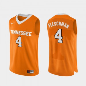 Jacob Fleschman UT Jersey Orange #4 For Men's Authentic Performace College Basketball 454110-818