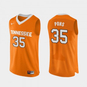 Orange Yves Pons UT Jersey Men #35 Authentic Performace College Basketball 862940-764