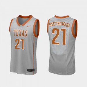 Gray Dylan Osetkowski Texas Jersey For Men Replica College Basketball #21 715444-717