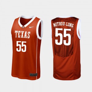 For Men's College Basketball Burnt Orange Elijah Mitrou-Long Texas Jersey Replica #55 686875-843