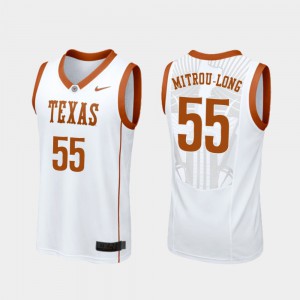 White College Basketball Elijah Mitrou-Long Texas Jersey #55 Men's Replica 987494-880