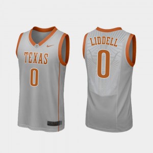 Gray For Men's Replica #0 College Basketball Gerald Liddell Texas Jersey 231003-663