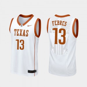 Jase Febres Texas Jersey College Basketball Men Replica #13 White 156140-399