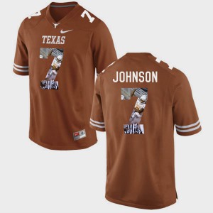Brunt Orange Marcus Johnson Texas Jersey For Men #7 Pictorial Fashion 670743-668