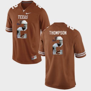 Mykkele Thompson Texas Jersey Men's Brunt Orange Pictorial Fashion #2 367340-313