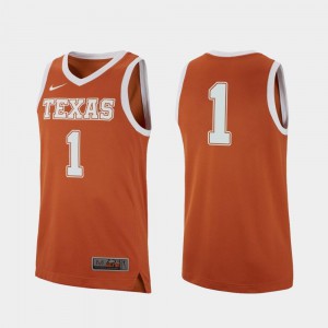 Replica #1 College Basketball Mens Texas Orange Texas Jersey 763177-500