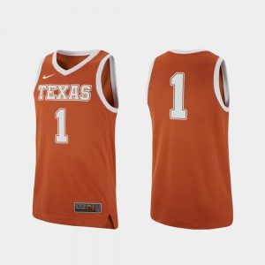 Replica College Basketball Men Texas Orange Texas Jersey #1 448752-309