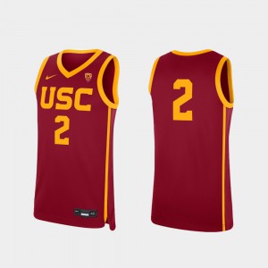Men's Replica Cardinal College Basketball USC Jersey #2 378703-399