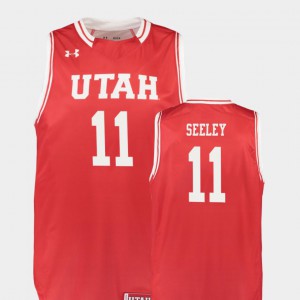 Chris Seeley Utah Jersey Replica #11 Red College Basketball For Men 976445-836