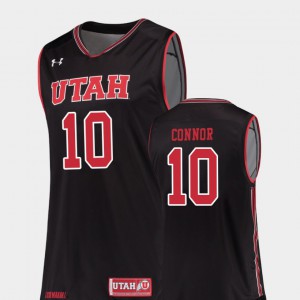 Replica College Basketball #10 Jake Connor Utah Jersey Men Black 700455-549