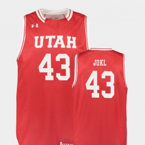 Red Replica Men's #43 Jakub Jokl Utah Jersey College Basketball 634863-152