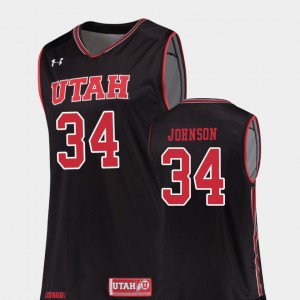 #34 Replica College Basketball Men Black Jayce Johnson Utah Jersey 906026-963