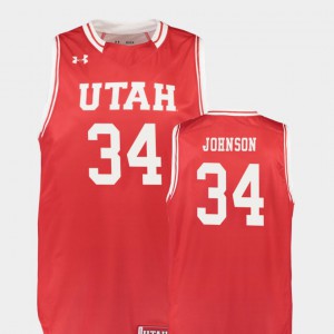 Mens Red Replica #34 Jayce Johnson Utah Jersey College Basketball 801579-945