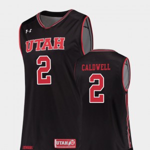 For Men College Basketball Kolbe Caldwell Utah Jersey Replica Black #2 670223-436