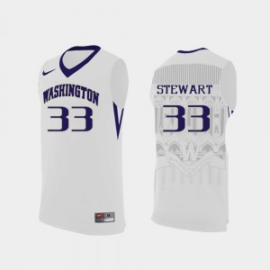 Isaiah Stewart Washington Jersey White #33 Men's Replica College Basketball 289329-780