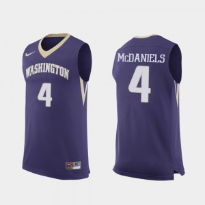 Purple #4 Replica College Basketball Jaden McDaniels Washington Jersey For Men 396058-923