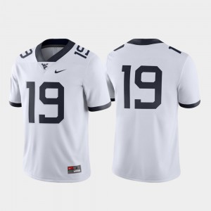White For Men's #19 WVU Jersey Football Game 118565-669