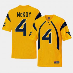 Kennedy McKoy WVU Jersey Replica #4 College Football Gold Men's 109704-554